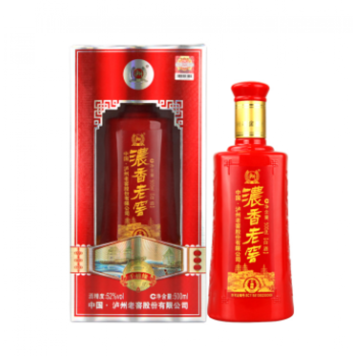 泸州老窖股份 白酒 浓香老窖 52度千禧缘 红盒红瓶 500ml(6瓶/箱)